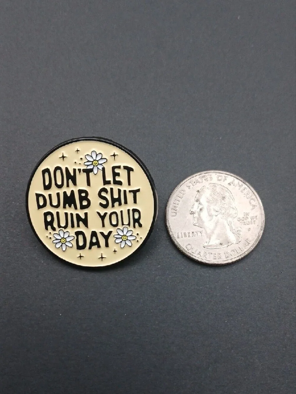 Neutral Daisy 'Don't Let Dumb Shit Ruin Your Day' Enamel Pin